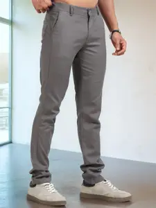 NEVER NEUD Men Relaxed Popcorn Dobby Cargos Trousers