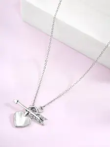 Peora Silver-Plated Cubic Zirconia Studded Necklace