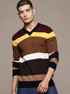 Roadster Men Striped Pullover