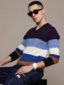 Roadster Men Striped Pullover