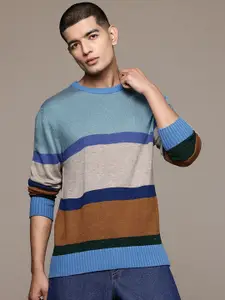 Roadster Men Striped Pullover