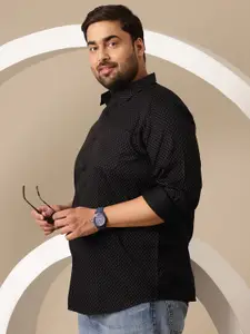 Sztori Plus Size Premium Micro Ditsy Printed Pure Cotton Casual Shirt