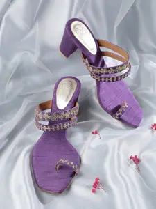 House of Pataudi Ethnic Embellished Block Heel