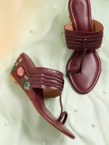 House of Pataudi Ethnic Braided Wedge Heels