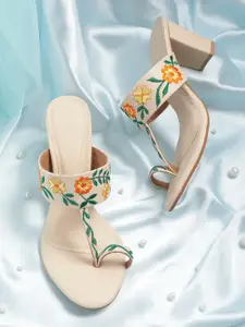 House of Pataudi Ethnic Embroidered Block Heels