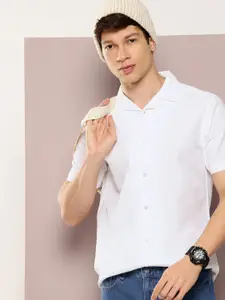 Kook N Keech Self-Striped Seersucker Casual Shirt