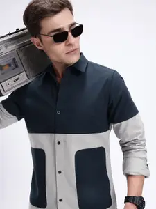 Kook N Keech Standard Colourblocked Casual Shirt with Contrast Pockets