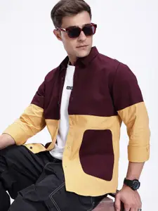 Kook N Keech Standard Colourblocked Casual Shirt with Contrast Pockets