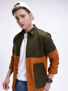 Kook N Keech Standard Colourblocked Casual Shirt with Contrast Pockets