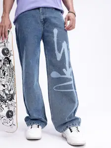 Kook N Keech Men Straight Fit Printed Pure Cotton Jeans