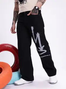 Kook N Keech Men Straight Fit Mid-Rise Printed Pure Cotton Jeans