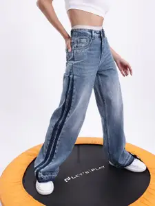 Kook N Keech Women Wide Leg Light Fade Jeans