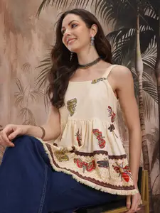 Sangria Printed Pure Cotton Top