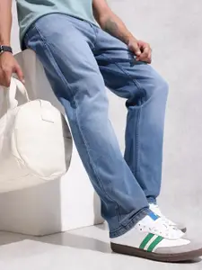 WROGN Men Anti Regular Fit Mid-Rise Heavy Fade Stretchable Jeans