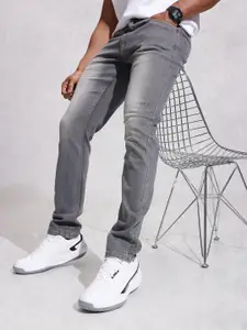 WROGN Men Slim Fit Light Fade Cat Scratches Stretchable Jeans