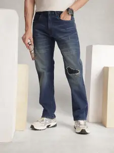 WROGN Men Anti Fit Low Distress Light Fade Stretchable Jeans