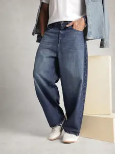 WROGN Men Baggy Fit Heavy Fade Pure Cotton Jeans