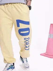 Kook N Keech Men Pure Cotton Typography Printed Relaxed Fit Joggers