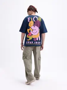 Kook N Keech Men Printed Pure Cotton Oversized T-shirt