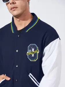 Maniac Men Colourblocked Patchwork Cotton Bomber Jacket