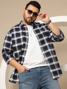 Sztori Plus Size Checked Pure Cotton Casual Shirt