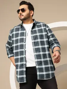 Sztori Plus Size Checked Pure Cotton Casual Shirt