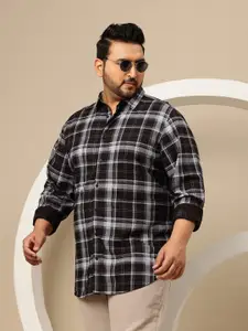 Sztori Plus Size Cotton Checked Casual Shirt