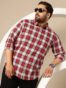 Sztori Plus Size Premium Tartan Checked Pure Cotton Casual Shirt