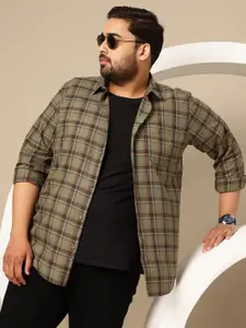 Sztori Plus Size Premium Tartan Checked Pure Cotton Casual Shirt