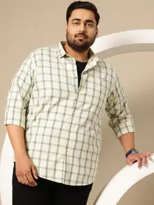 Sztori Plus Size Premium Checked Pure Cotton Casual Shirt