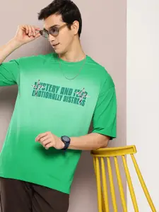 Kook N Keech Tie and Dye Drop-Shoulder Sleeves Pure Cotton Oversized T-shirt