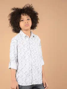Crimsoune Club Boys Premium Slim Fit Floral Opaque Printed Casual Shirt