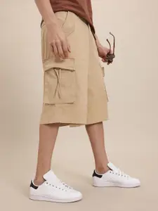 The Roadster Life Co. Men Skater Fit Pure Cotton Cargo Shorts