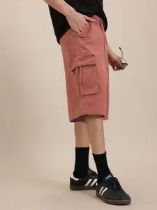 The Roadster Life Co. Men Skater Fit Pure Cotton Cargo Shorts