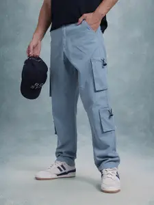 The Roadster Life Co. Men Mid-Rise Pure Cotton Relaxed Fit Cargos