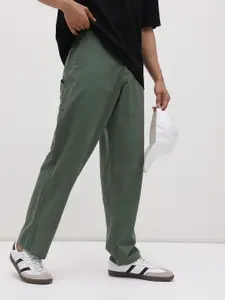 The Roadster Life Co. Men Mid-Rise Pure Cotton Relaxed Fit Carpenter Trousers