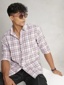 WROGN Comfort Fit Checked Pure Cotton Casual Shirt