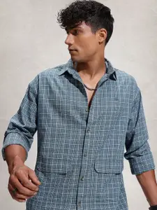 WROGN Pure Cotton Opaque Checked Oversized Casual Shirt