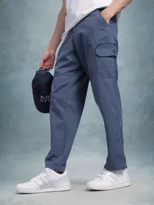 The Roadster Life Co. Men Mid-Rise Pure Cotton Relaxed Fit Cargos