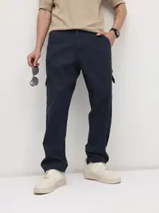 The Roadster Life Co. Men Mid-Rise Pure Cotton Relaxed Fit Cargos