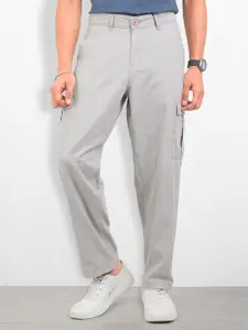 The Roadster Life Co. Men Mid-Rise Relaxed Fit Pure Cotton Cargos Trousers