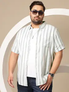 Sztori Men Plus Size Striped Casual Shirt