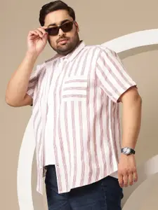 Sztori Men Plus Size Striped Casual Shirt
