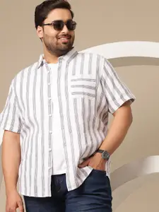 Sztori Men Plus Size Striped Casual Shirt