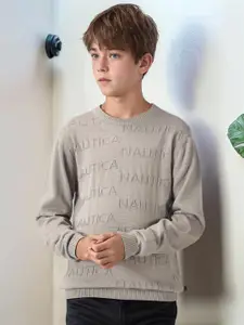 Nautica Boys Typography Self Design Sweater