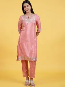 W Women Geometric Printed Sequinned Kurta