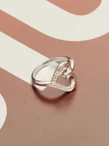 LeCalla Silver Plated CZ-Studded Finger Ring