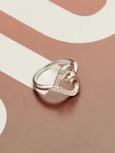 LeCalla Silver Plated CZ-Studded Finger Ring