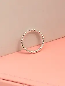 LeCalla 925 Pure Silver Beaded Balls Finger Ring