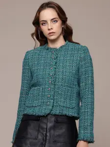 MANGO Tweed Tailored Blazer